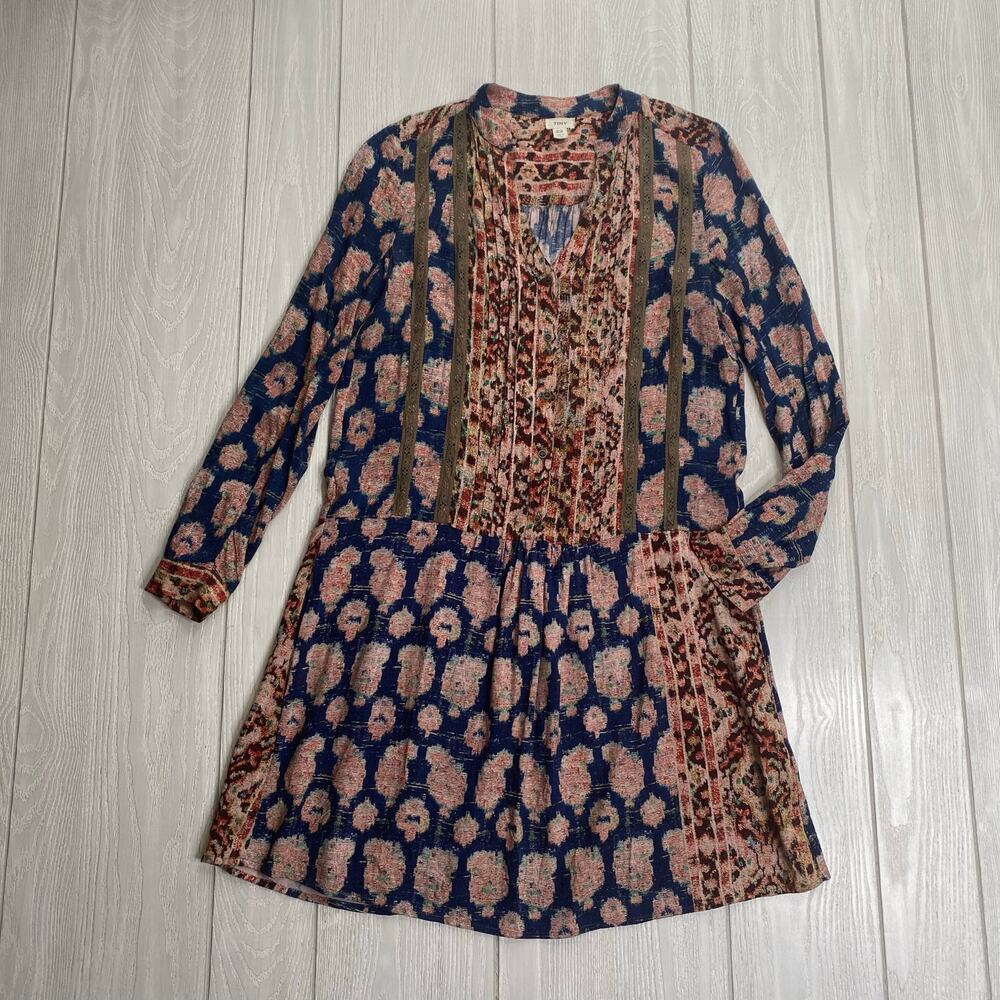 Tiny Anthropologie Bohemian Boho Paquerette Shirt Dress Size XS X-Small